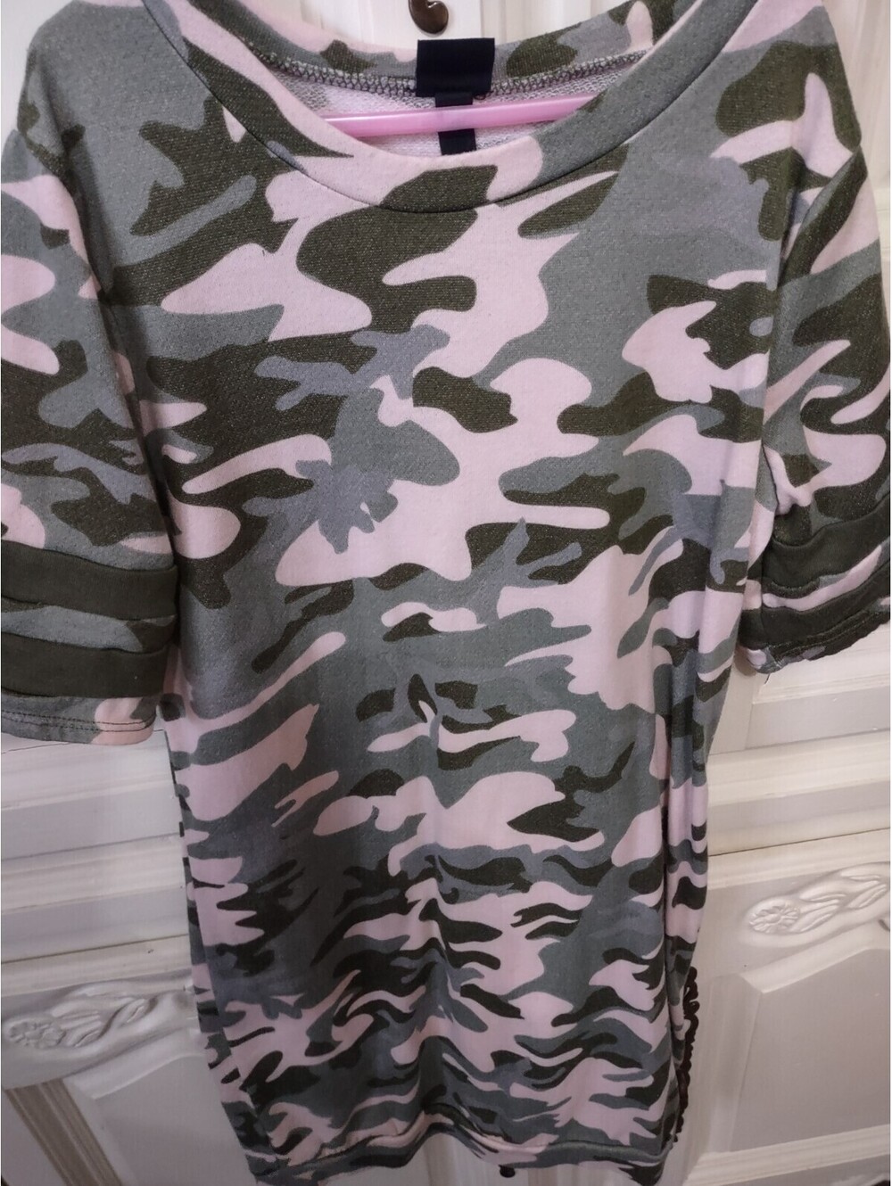 Girls Green And Pink Camo Dress Size Large 10/12